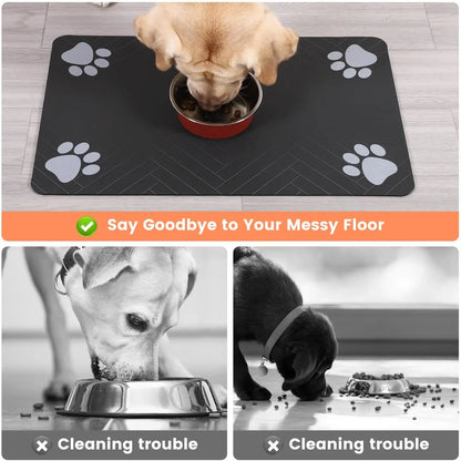 Pet Feeding Mat Absorbent for Food and Water Bowl