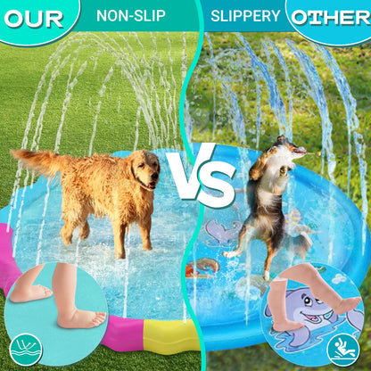 Splash Pad for Pets, Non-Slip Splash Pad  Outdoor Water Toys, Sprinkler Pool for Dogs Outdoor Play