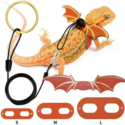 Small Animals Lizard Leash Harness Soft Padding Leather Vest Top with Hook and Loop Clothes