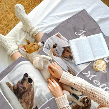 1 Customizable Pet Photo Commemorative Blanket, Eternal Memories
