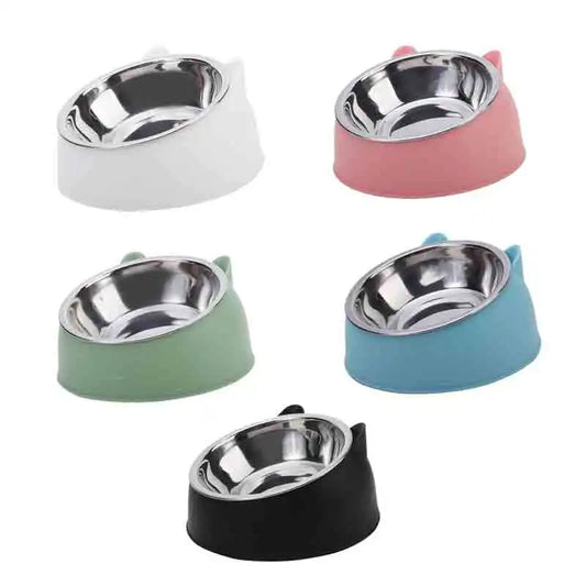 100ML Cat Dog Bowl 15 Degrees Raised Non Slip Tilt Safeguard