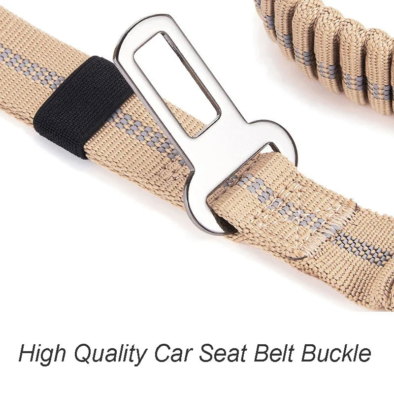 Shock Absorbing Pet Leashes with Car Seatbelt for Large Dogs